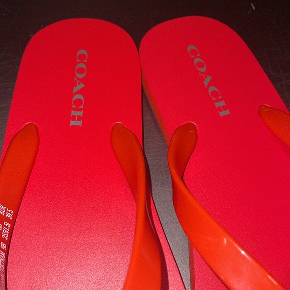 NEW!!! Coach red flip flops - Picture 6 of 10